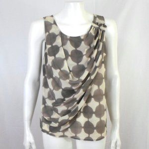 Anthropologie Maeve Quantum Dot size 2 Silk Blouse Sleeveless Drape Front